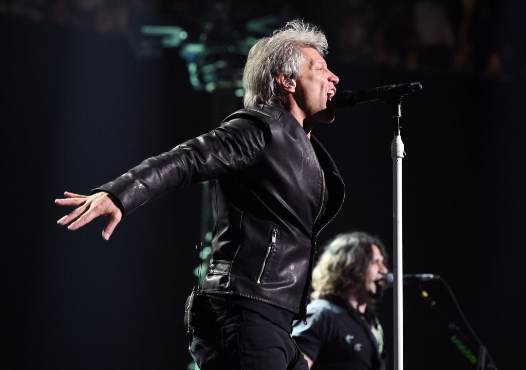 LAS VEGAS, NV - FEBRUARY 25: Frontman Jon Bon Jovi of Bon Jovi performs at T-Mobile Arena on February 25, 2017 in Las Vegas, Nevada. (Photo by Ethan Miller/Getty Images)