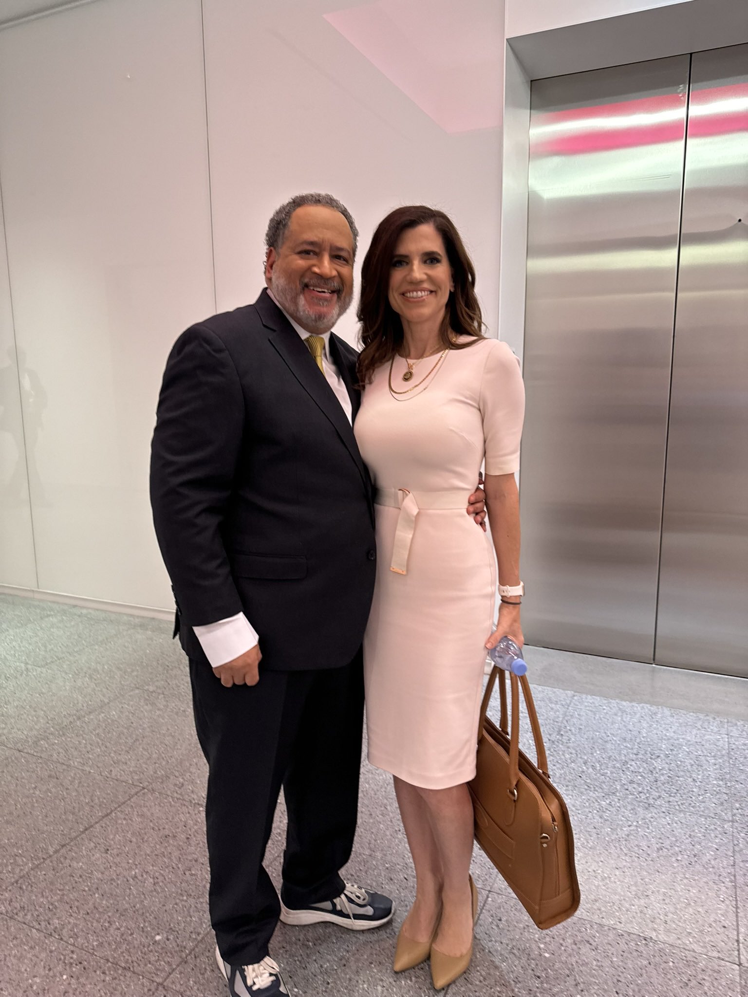 Republican South Carolina Rep. Nancy Mace poses with CNN panelist Michael Eric Dyson after an August appearance on "CNN News Night With Abby Phillip." Photo courtesy of Nancy Mace.